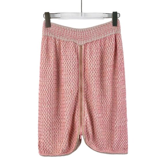 HW0074 Chanel Chanel circuit series Pink mulberry silk tweed knitted skirt size - Picture 1 of 9